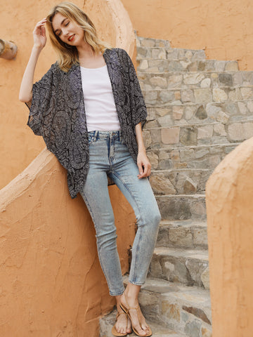 Moss Rose Paisley Sheer Cover Up